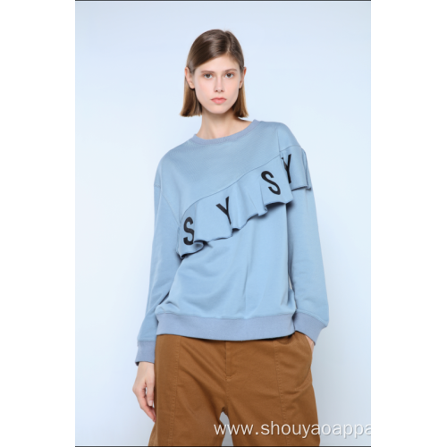 LADIES SWEATSHIRT WITH FRILLS